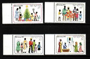 St. Kitts-Scott#161-4-Unused NH set-Christmas-1984-