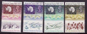 British Antarctic Territory-Sc#39-42- id9-unused NH set-Maps-QEII-Treaty-1971-