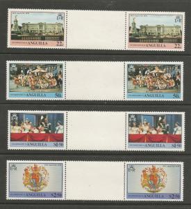 Anguilla MNH sc# 315-318 Coronation Gutter Pairs