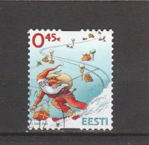 Estonia  Scott#  717  Used  (2012 Santa Claus on Skis)