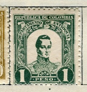 COLOMBIA ANTIOQUIA; 1899 early classic Mint hinged issue 1P. value
