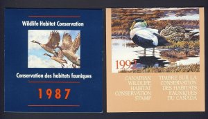 2x  Wildlife Habitat Conservation Booklets 1987 & 1992 w stamps VD Value= $45.00