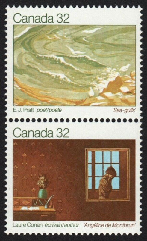 CANADIAN WRITERS = Canada 1983 #978-979 VERTICAL PAIR, MNH