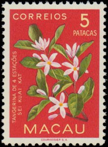 Macao #372-381, Complete Set(10), 1953, Flowers, Never Hinged