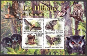 Burundi 2011 Birds Owls Sheet MNH