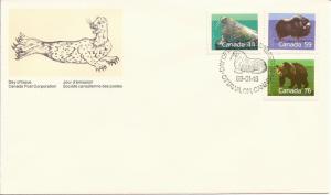 1989 Canada FDC Sc 1171,1174,1178 - Mammals