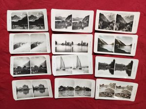 Antique Vintage German Stereoview photo cards Germany scenery monuments nature