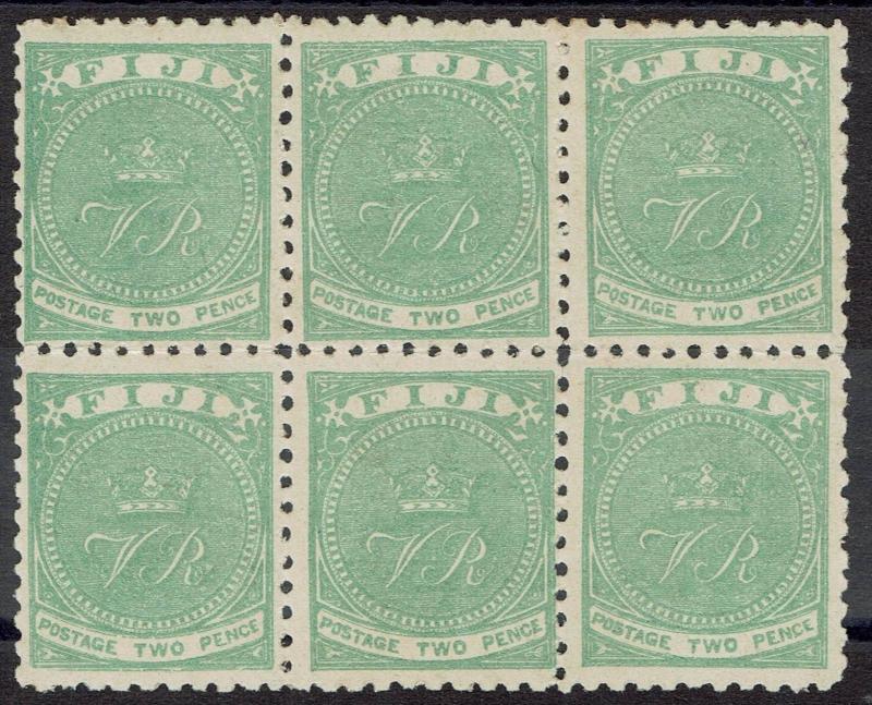 FIJI 1878 VR MONOGRAM 2D BLOCK */** PERF 10  