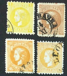 MOMEN: SERBIA SC #16-24 1869-80 DIFFERENT PERFS USED LOT #62509