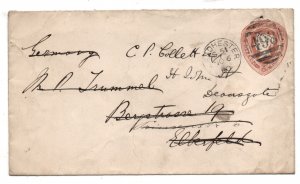 GB QV 1890 Three Half Penny Redirected Postal Stationery Cover WS35585