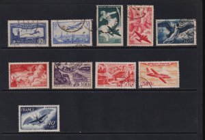 France - 10 Older airmail stamps, cat. $ 35.75