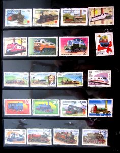 WORLDWIDE - TOPICAL STAMPS - 100 TRAINS