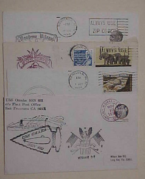 HAWAII   4 DIFF. SUBMARINES 1969-1978 CACHETED