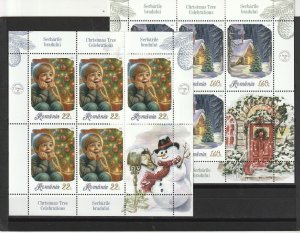 Romania STAMPS 2023 CHRISTMAS CHILDREN TREE HOUSE SNOWMAN MNH POST SHEET