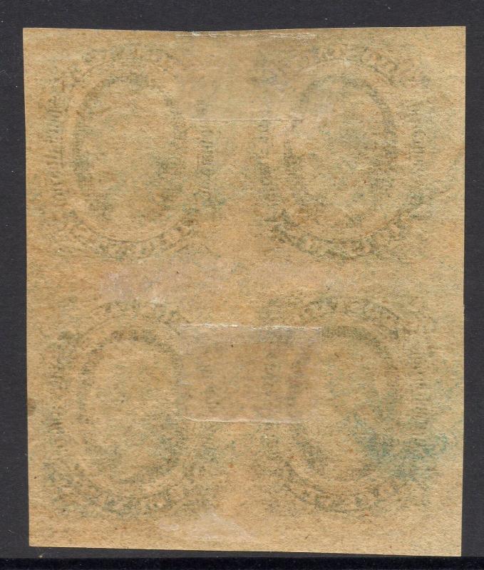 CSA Scott #12e VF Block of 4 Mint OG Confederate Stamps