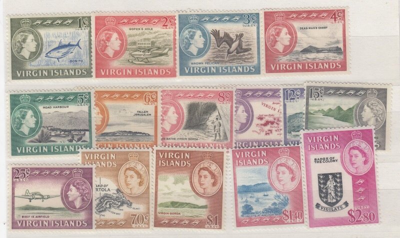 British Virgin Islands QEII 1964 Set SG178/192 MNH ($1.40 MLH) BP2274 