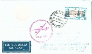 70967 - ITALY - Postal History - SPECIAL FLIGHT:  5 years of POOL FLIGHT 1961