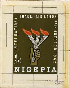 Nigeria 1962 Trade Fair - original hand-painted artwork b...