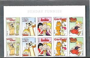 US #4467-71 MNH Half Sheet. Sunday Funnies - Beetle, Dennis, Archie, Garfield, C