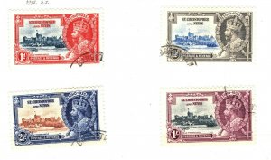 SILVER JUBILEE 1935 *St Kitts* SET{4} British KGV Stamps Used ROYALTY SS3630