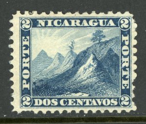 Nicaragua 1862 Momotombo  2¢ Blue First Issue Maxwell #1 Mint K652 ⭐