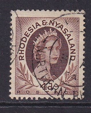 Rhodesia & Nyasaland  #145 used 1954 Elizabeth 4p
