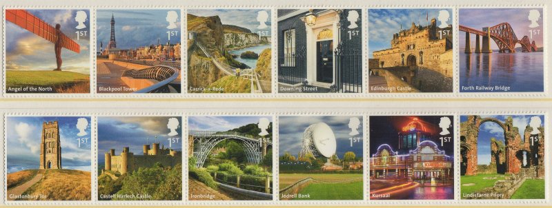 GB, (QE391), 2011, Sg3230-Sg3241, UK A-Z (1st Series) Famous Landmarks A-L. MNH