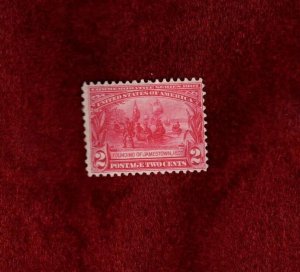 USA MH 2 CENT 1907 JAMESTOWN EXPOSITION ISSUE STAMP SCOTT # 329