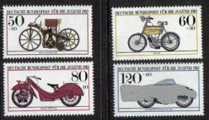 Germany #B605-B608  MNH  1983   Youth Welfare Motor cycles