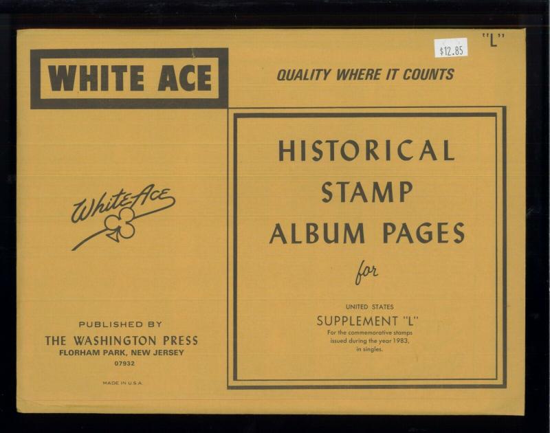 1983 White Ace United States Commemorative Singles Stamp Album Supplements L