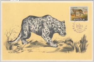 52132 - ANGOLA  -  MAXIMUM CARD - 1956  ANIMALS:  LEOPARD