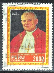 PERU SC# 832  **USED** 1985  POPE JOHN PAUL II  SEE SCAN