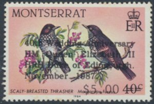 Montserrat  SC# 663 MNH   Birds  Variety 40th Wedding QEII  see details & scans