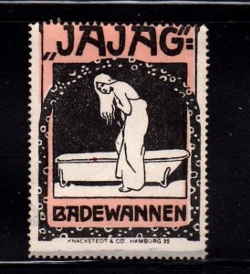 German Advertising Stamp - Jajag Brand Bathtubs