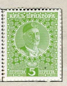 MONTENEGRO; 1913 King Nicolas issue fine Mint hinged 5Pr. value