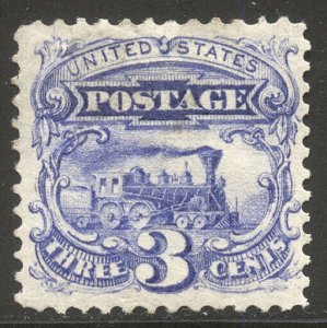 U.S. #125 SCARCE Mint w/ Cert - 1875 3c Locomotive