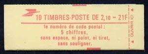 Booklet - France 1984 21F Booklet (Red Cover 78x 26mm) co...