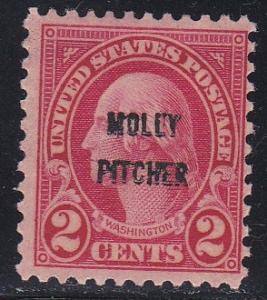 U.S. # 646, Molly Pitcher, Hinged, Half Cat