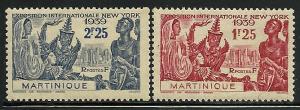 Martinique #186-7, Mint Hinge