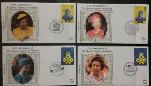 GB 1990 Queens Industry Awards Benham BS24-27 Limited Edition Silk Cover FDC