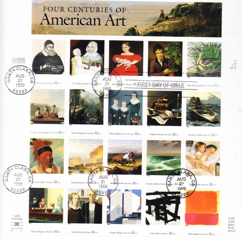 Four Centuries of American Art First Day Ceremony Program with Sheet