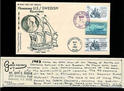 Honoring US - Swedish Relations Sweden #2036 Handmade + 9...