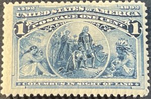 U.S. # 230-MINT/HINGED---DEEP BLUE---SINGLE---1893