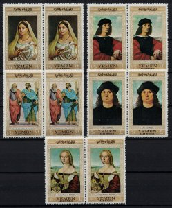 YEMEN 1968 - Paintings, Raphael/ complete set in pairs MNH