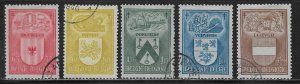 Belgium B432-36 1946 Coats of Arms set Used