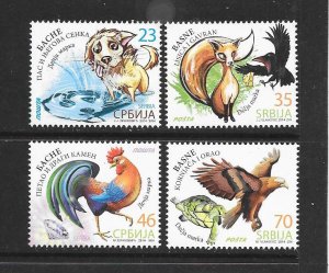 BIRDS - SERBIA #680-3  FOLK TALES  MNH