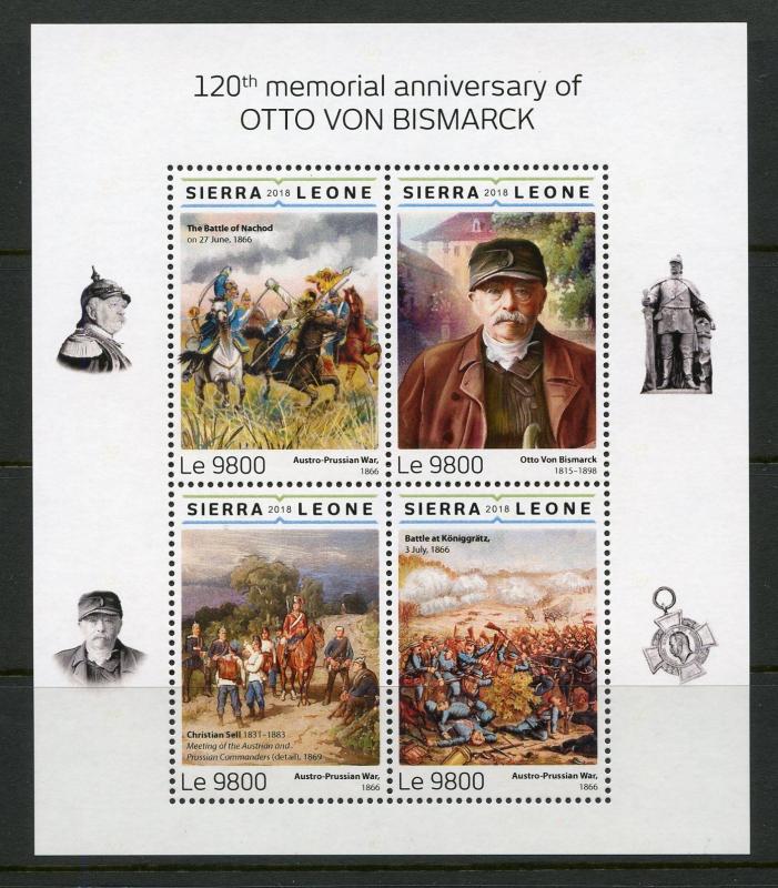 SIERRA LEONE 2018 120th MEMORIAL ANNIVERSARY OF OTTO von BISMARCK  SHEET MINT NH