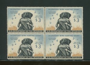 1959 United States Federal Duck Stamp #RW26 Mint Never Hinged F/VF OG Block of 4 