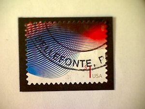 United States, Scott #4953, used(o), 2015, Patriotic Waves, $1.00, red and blue