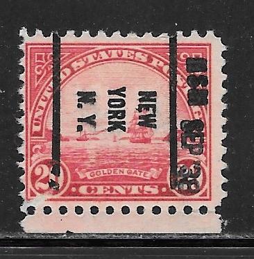 USA 698: 20c Golden Gate, New York, N.Y. Precancel, used,  F